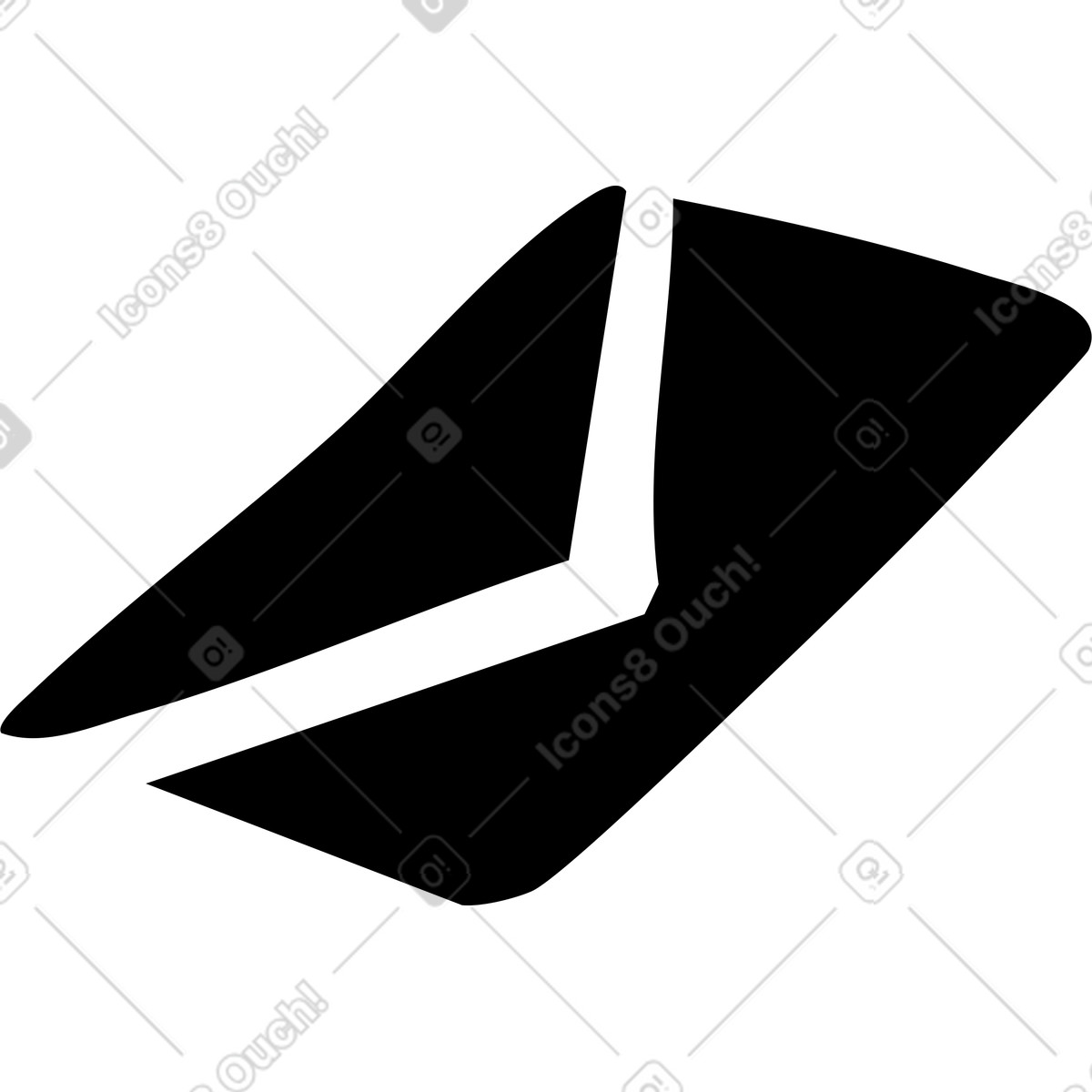 Ilustração de Carta envelope preto em no estilo Line para baixar em PNG, SVG
