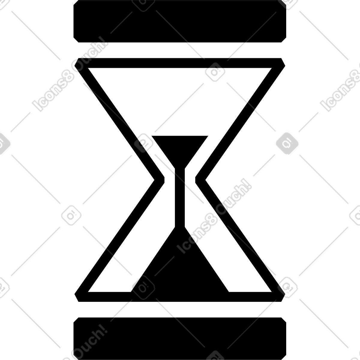 Symbol sanduhr-Illustration im Memphis-Stil als Download in PNG, SVG
