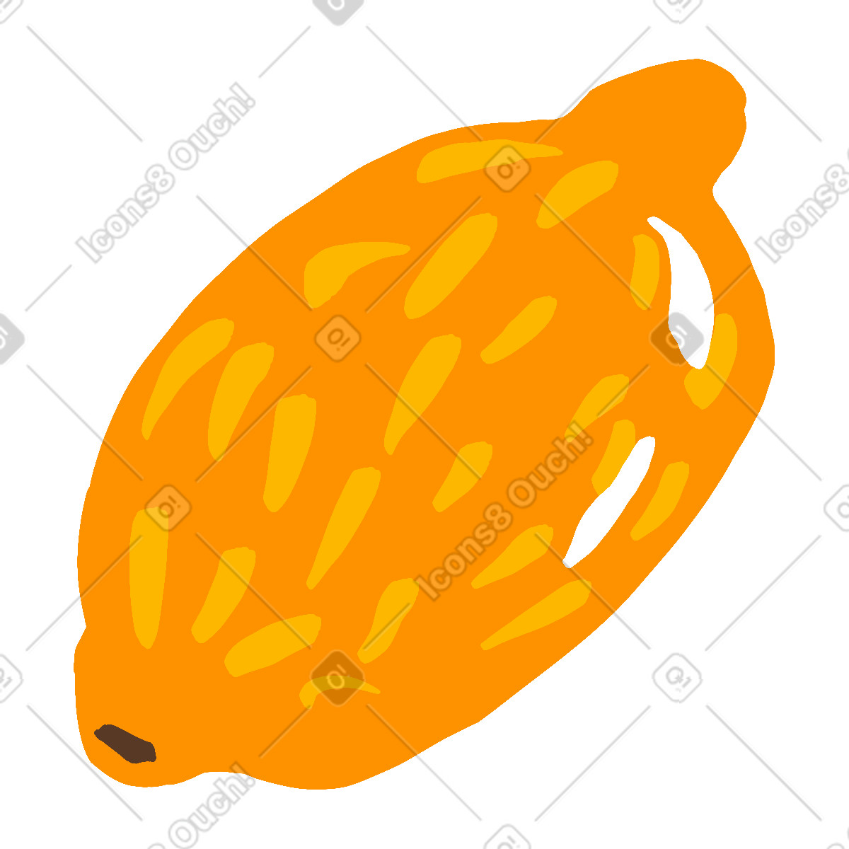 Lemon-Illustration im Experimental-Stil als Download in PNG, SVG