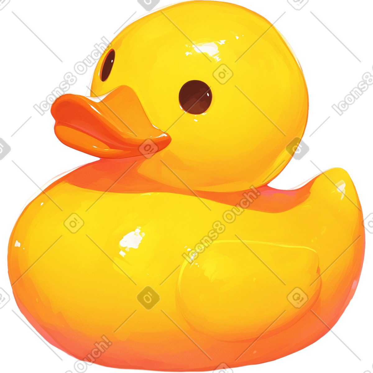Illustration Canard en caoutchouc jaune dans le style Glazy à télécharger aux formats PNG, SVG