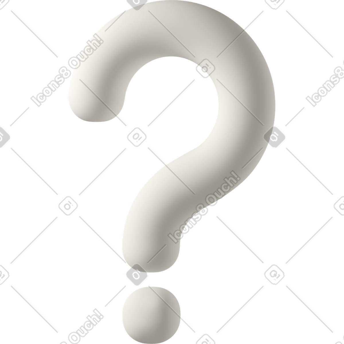 Иллюстрация Close up of white question mark в стиле 3D Casual life — скачать в форматах PNG, SVG