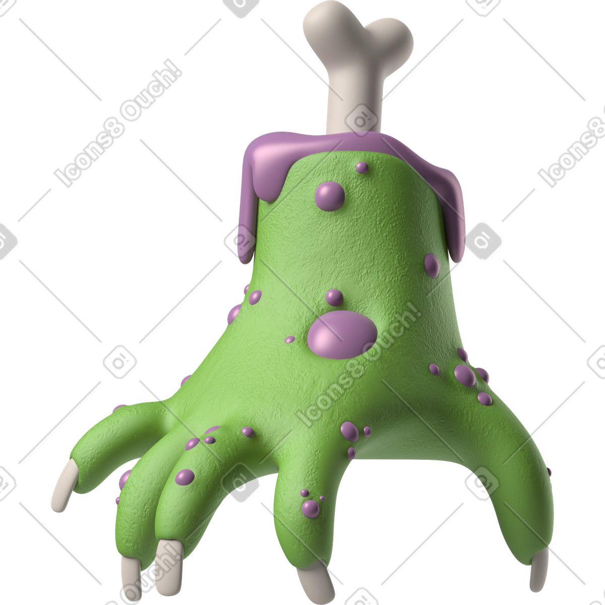 Ilustração de Mão aranha verde zumbi em no estilo 3D Hands Fun&Wild para baixar em PNG, SVG
