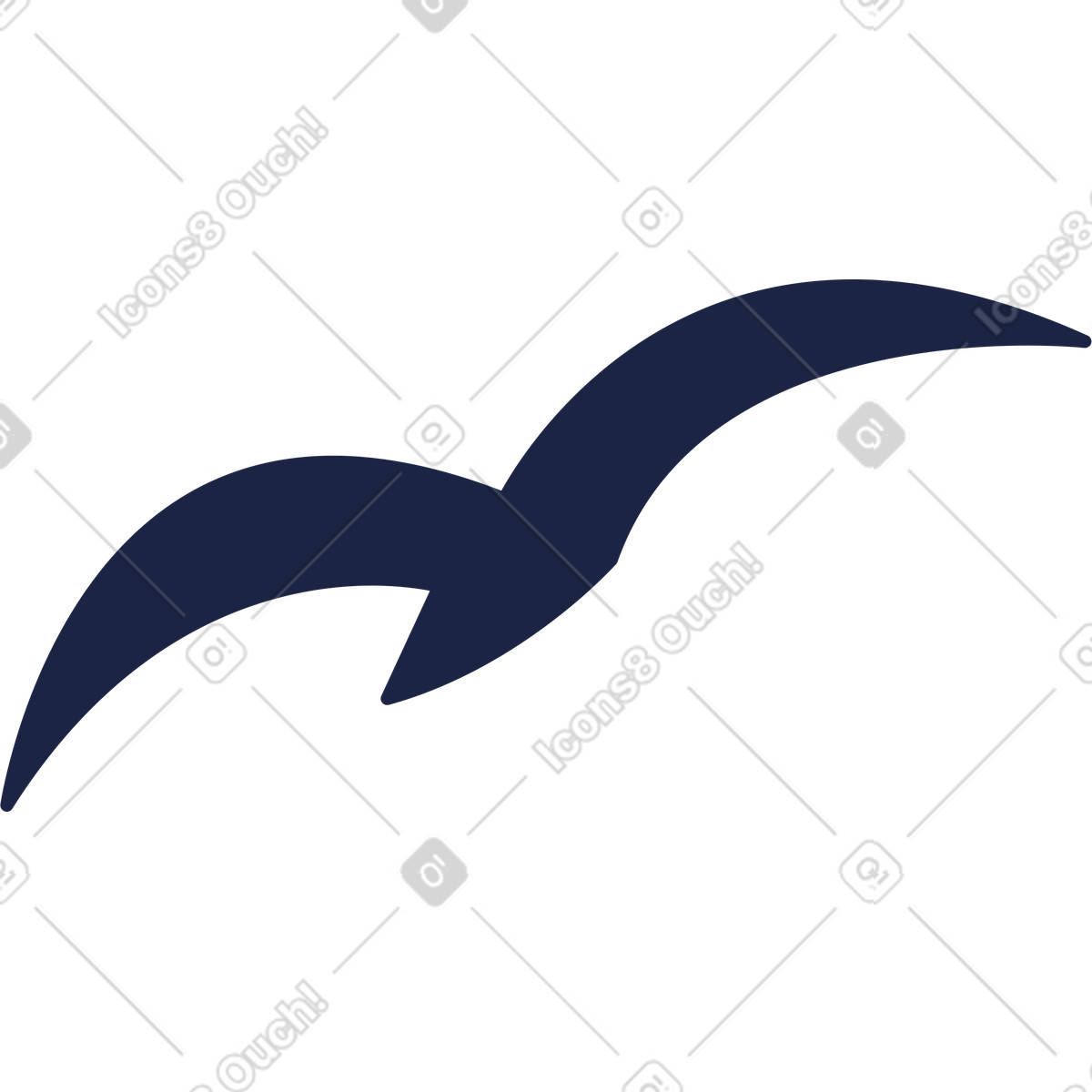 Illustration Mouette dans le style Urban Line à télécharger aux formats PNG, SVG