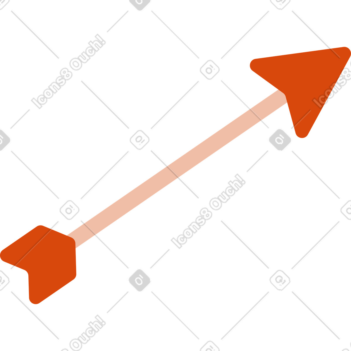 Arrow illustration in Orange style download in PNG, SVG