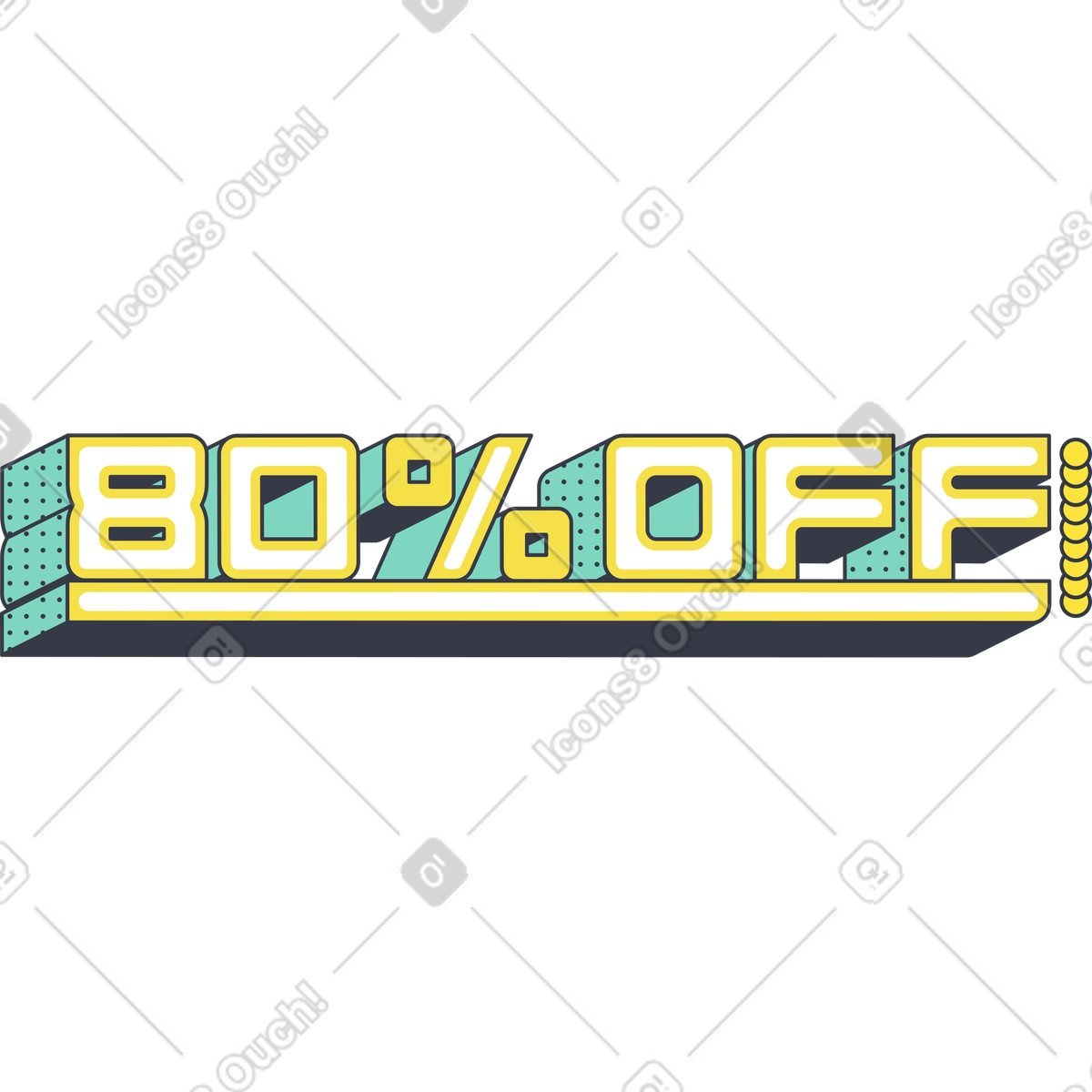 Abstract スタイルの Eighty percent off のイラストをPNG、SVG形式でダウンロード
