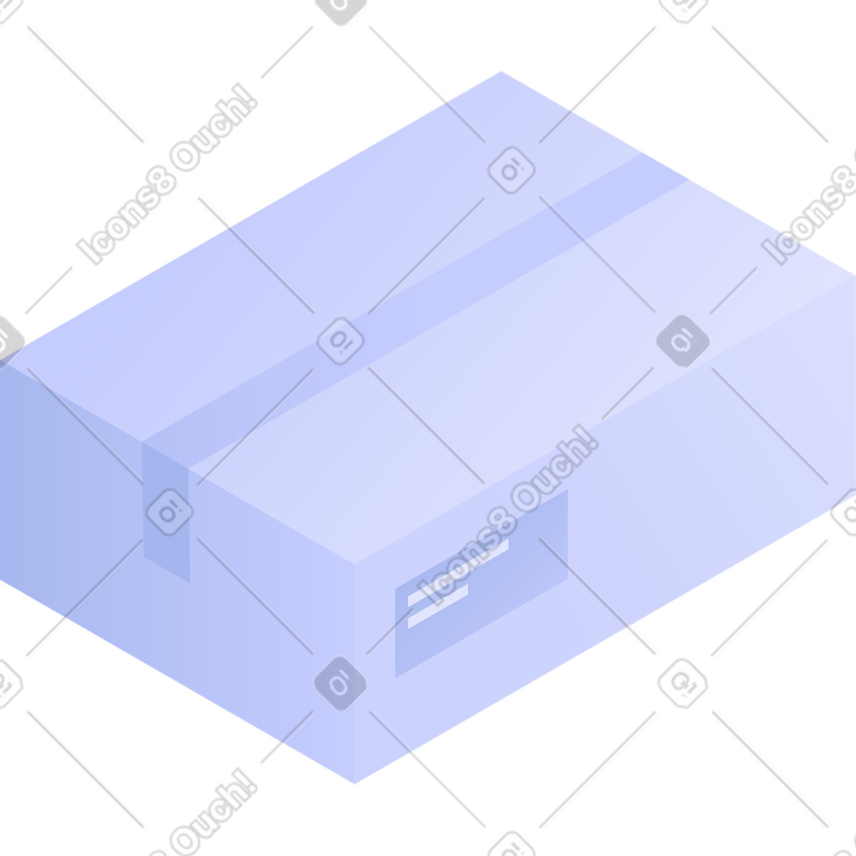 Shipping parcel box with address label for courier mail delivery illustration in Quantum style download in PNG, SVG