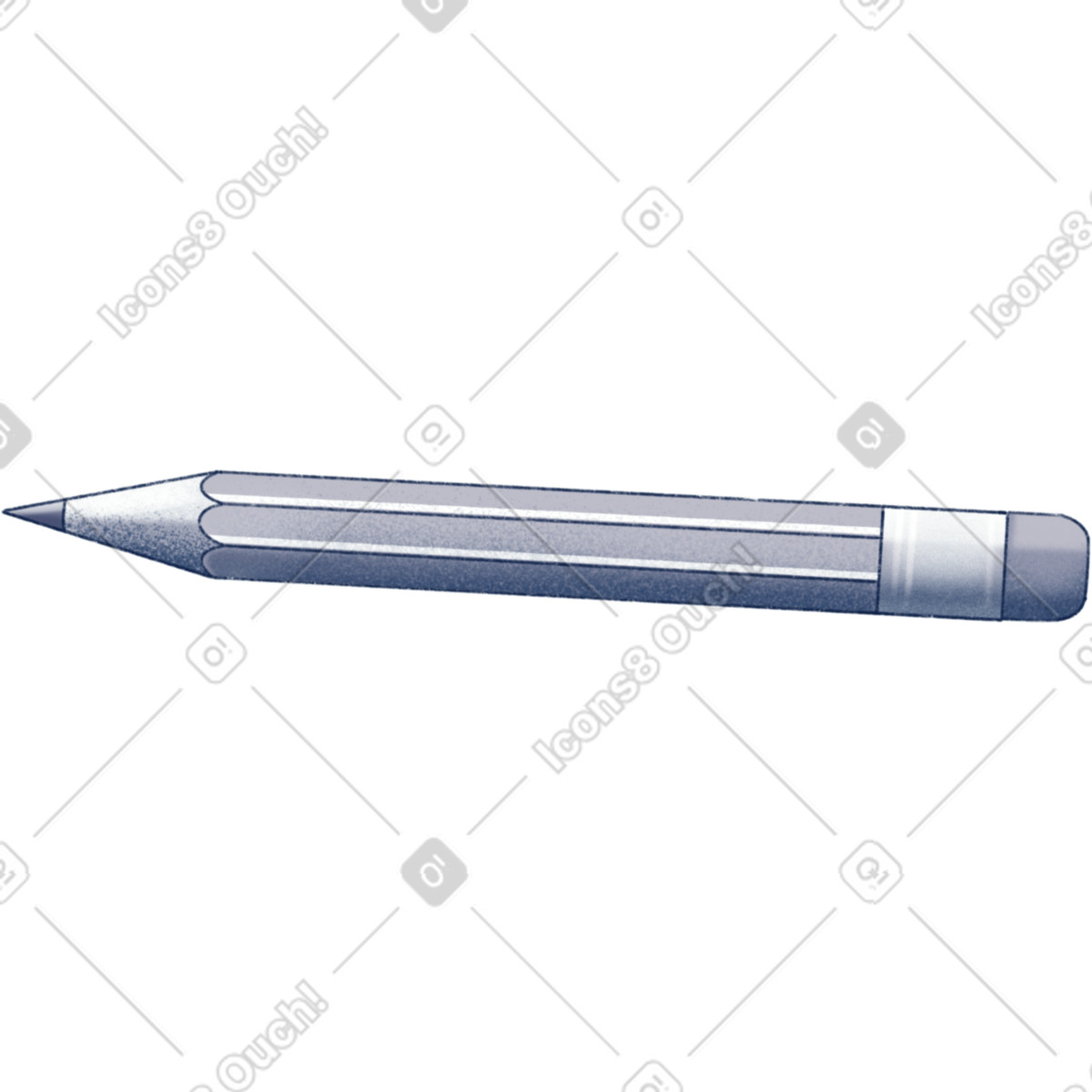 Ilustração de Pencil with ferrule and graphite tip em no estilo Haze para baixar em PNG, SVG