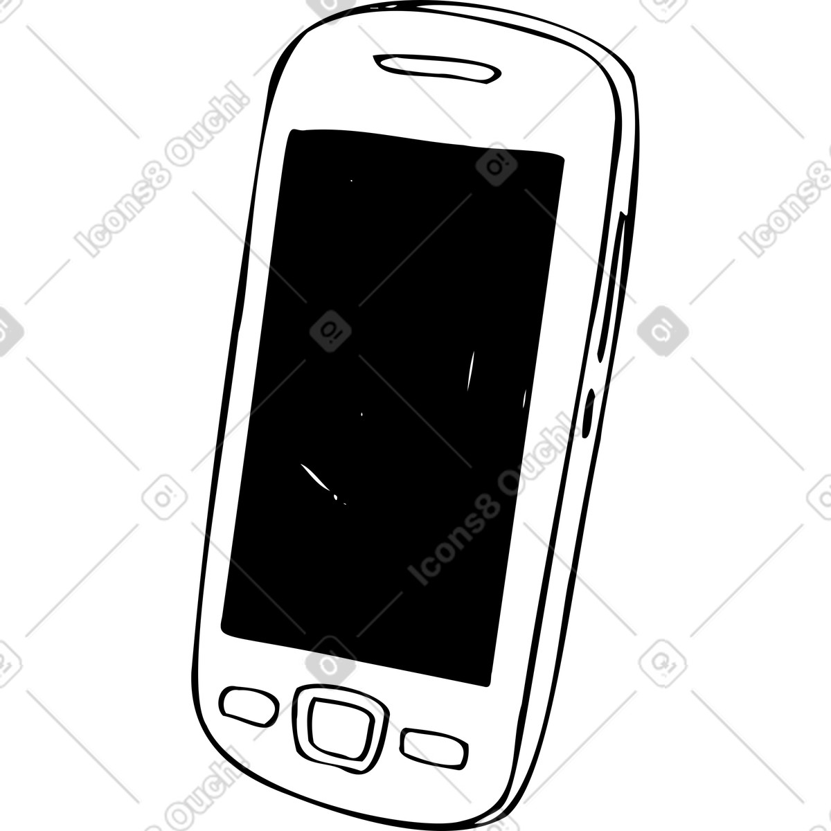 Altes smartphone-Illustration im Marks-Stil als Download in PNG, SVG