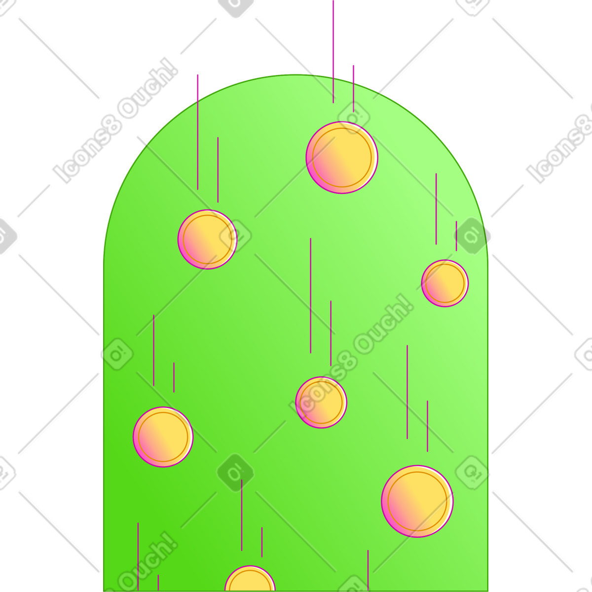 Background with falling coins illustration in Rainbow style download in PNG, SVG