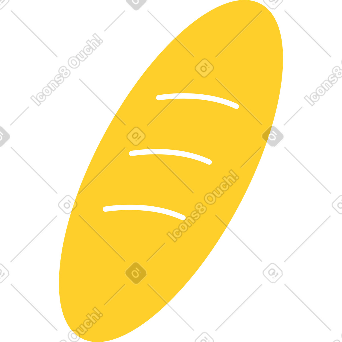 Ilustración Pan amarillo en estilo Sammy a descargar en PNG y SVG