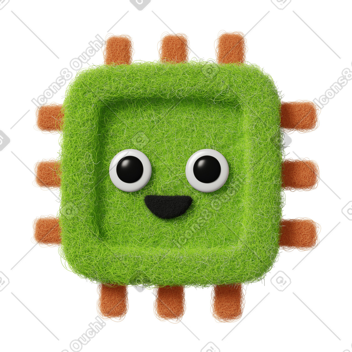 Cute electronic chip illustration in PNG, SVG
