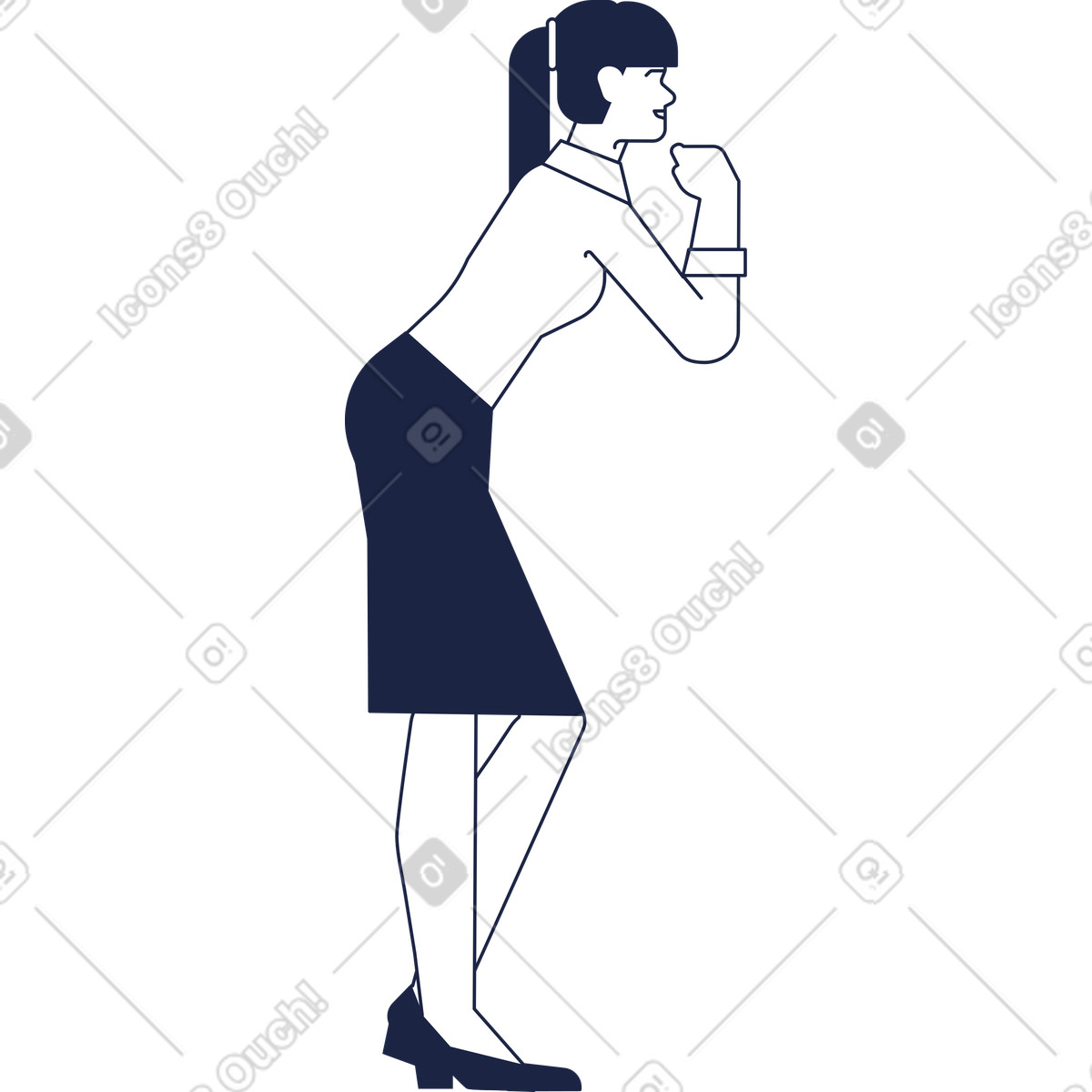 Ilustración Woman standing en estilo Urban Line a descargar en PNG y SVG