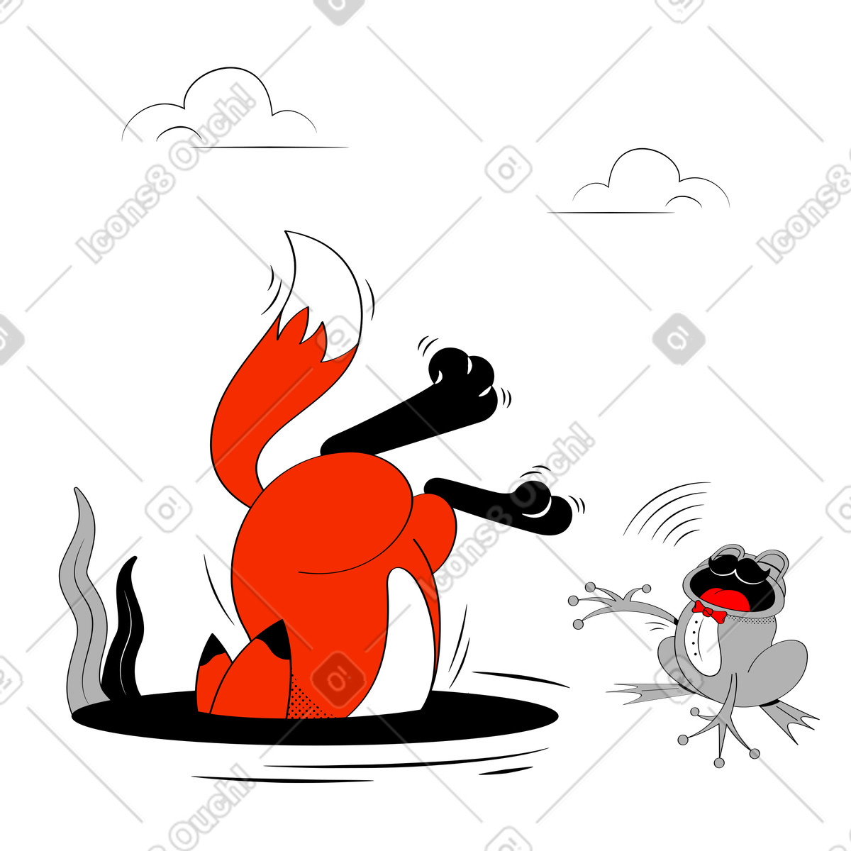 Illustration Chanson à une noyade dans le style Looney télécharger aux formats PNG, SVG