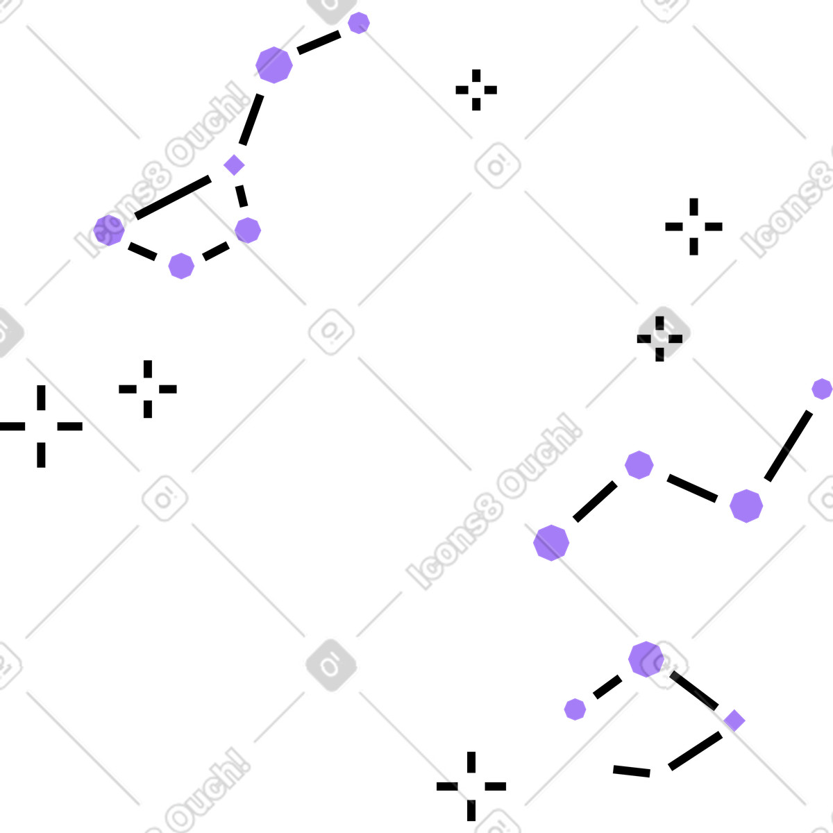 Constellations illustration clipart image in PNG SVG GIF showcasing star patterns
