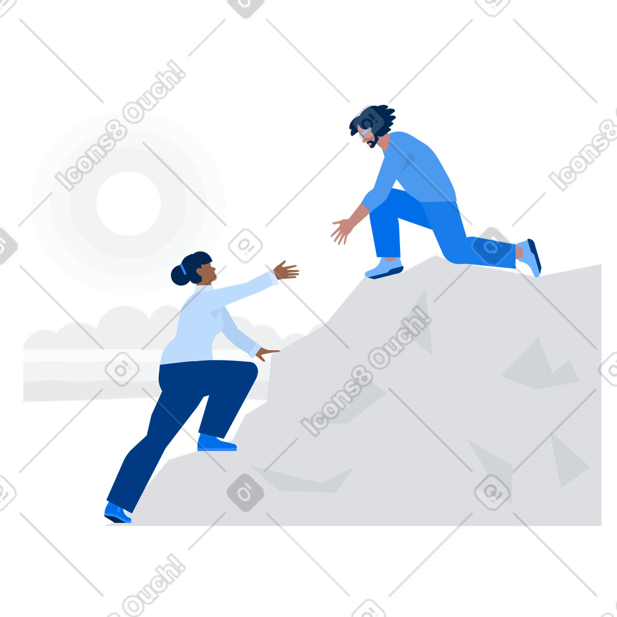 下载 Urban 风格的 寻求帮助的个人 插画，支持 PNG、SVG 格式