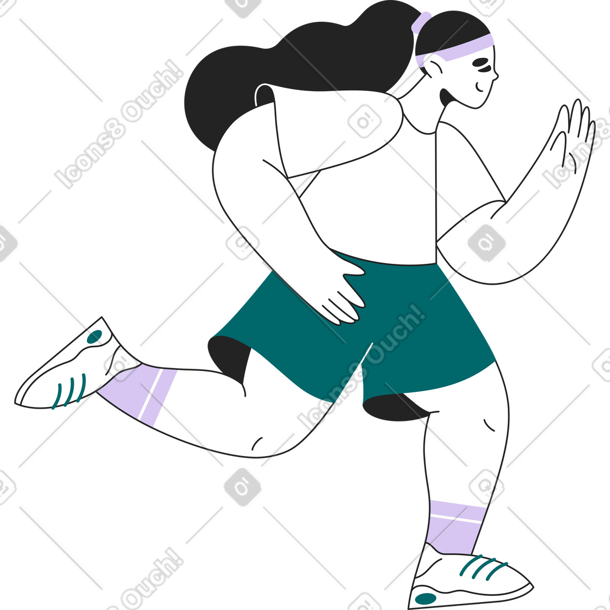 Illustration Femme en uniforme de sport court dans le style Sammy Line à télécharger aux formats PNG, SVG