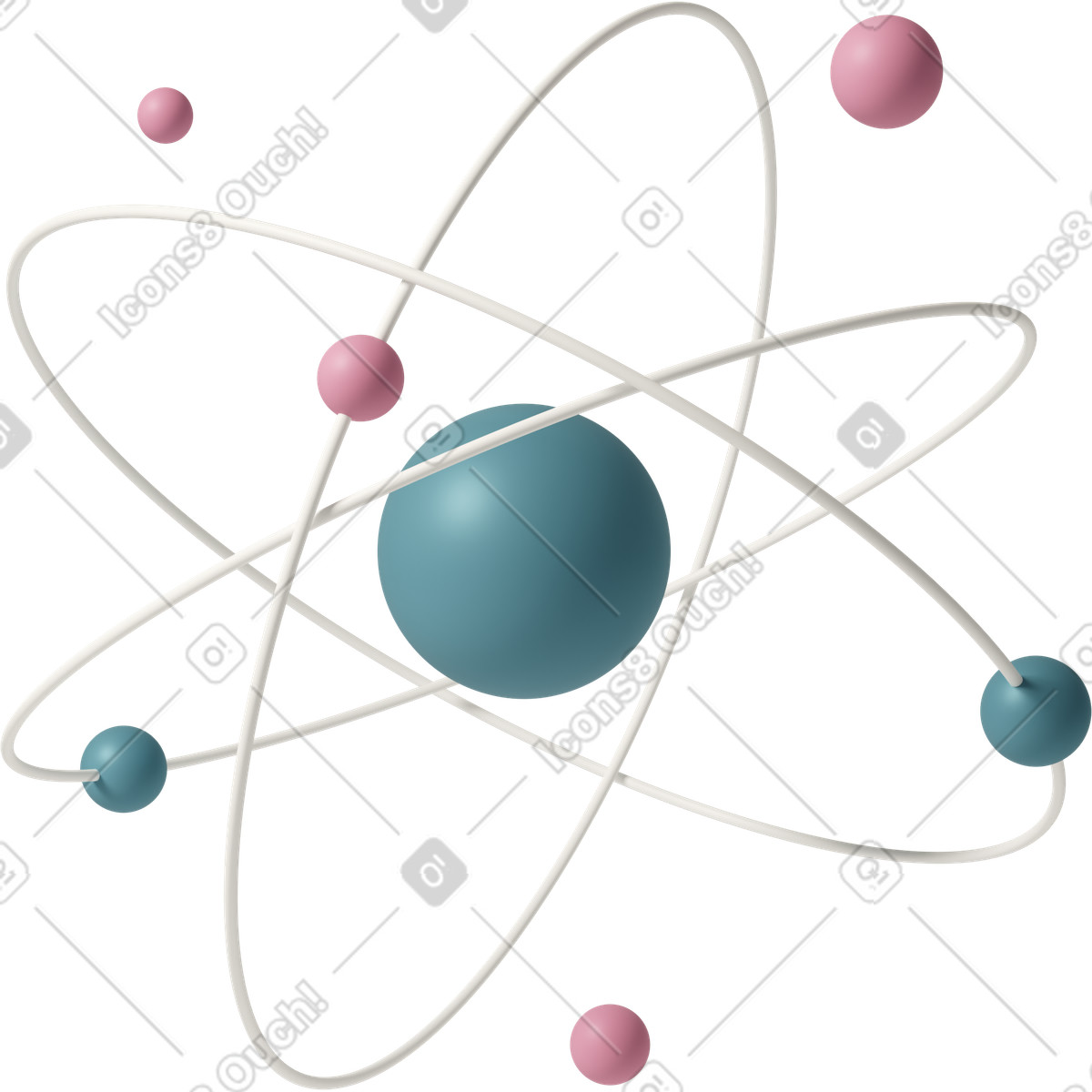 Ilustração de Atom em no estilo 3D Casual life para baixar em PNG, SVG