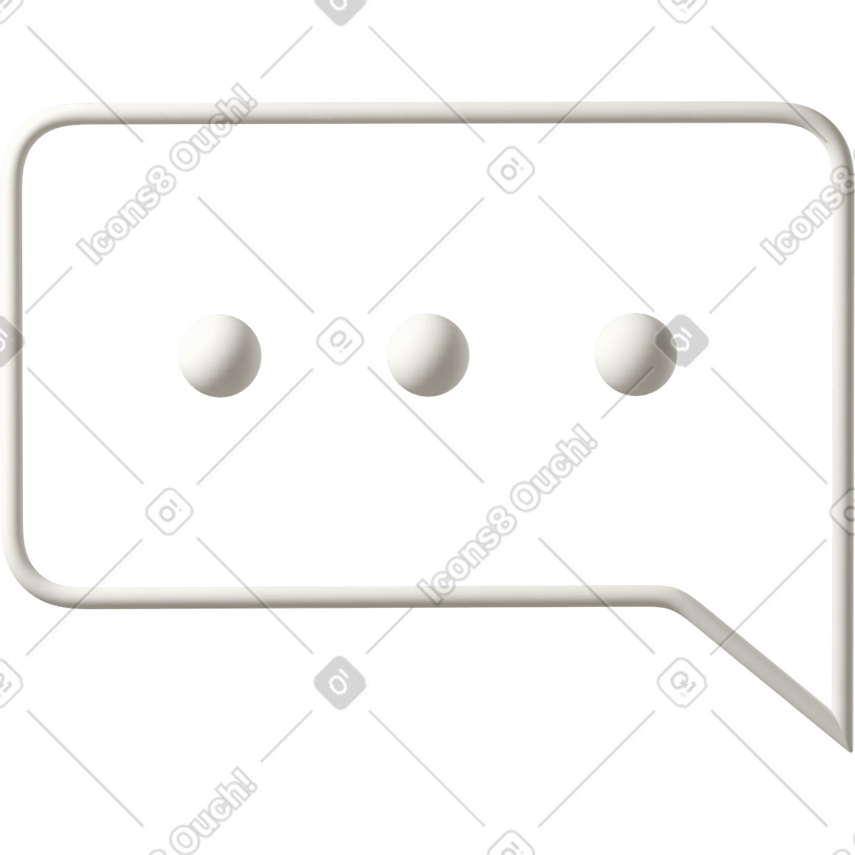 Ilustração de Transparent typing bubble down right em no estilo 3D Casual life para baixar em PNG, SVG
