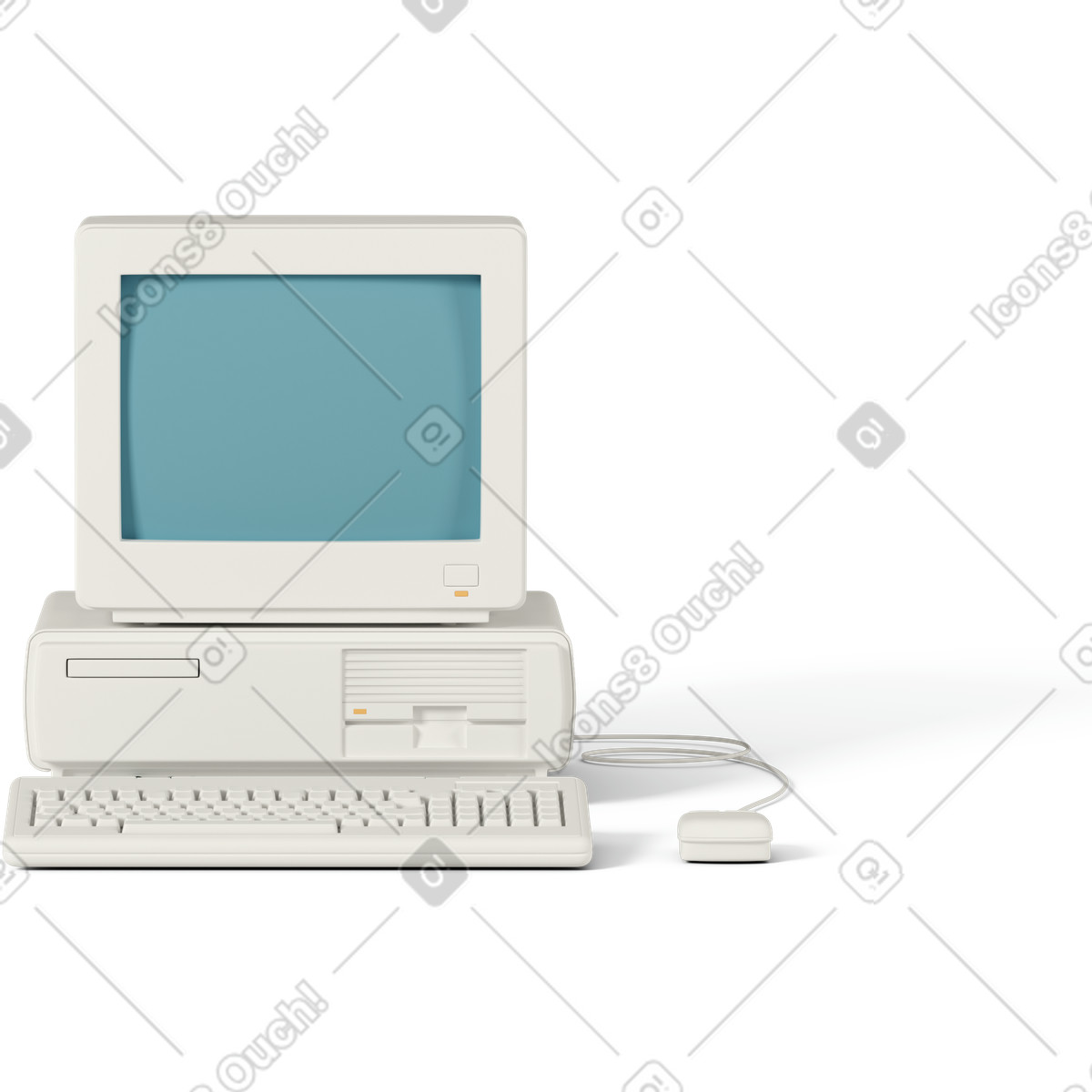 3D Casual life スタイルの Old pc のイラストをPNG、SVG形式でダウンロード