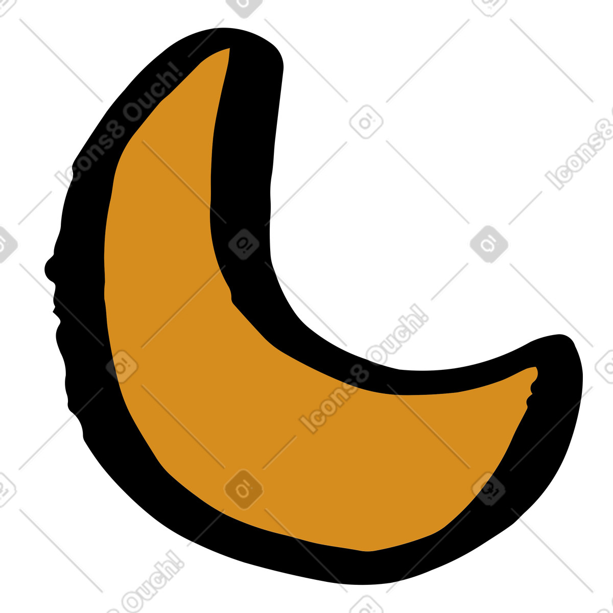 Illustration Croissant de lune orange dans le style Scandi à télécharger aux formats PNG, SVG