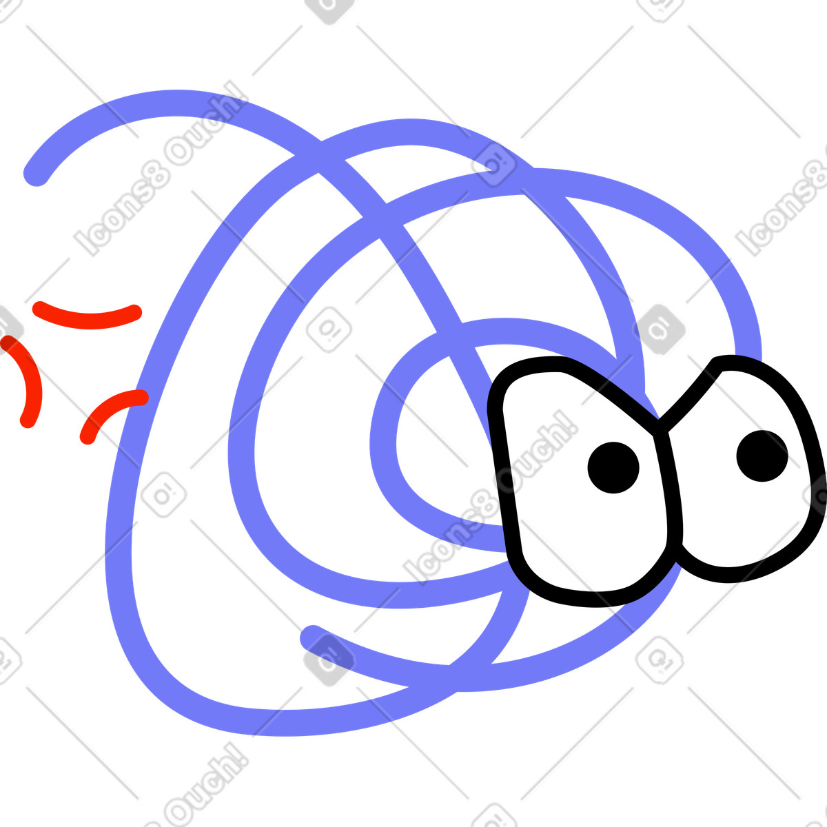 Angry scribble head illustration in Giggle style download in PNG, SVG