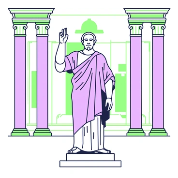 A marble statue of a historical senator stands prominently in the center of a senate building hall. The statue depicts the senator in a classic pose, dressed in a toga, with his right arm raised as if making a point. The senator has a stern expression and detailed facial features, emphasizing his authority and wisdom. Surrounding the statue, tall columns rise from the floor to the ceiling, providing a sense of grandeur. The floor is made of polished stone, reflecting the light that filters through large windows on either side of the hall. Ornate decorations adorn the walls, enhancing the historical ambiance of the space.