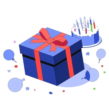 A beautifully wrapped black box with a bright red ribbon on a birthday table