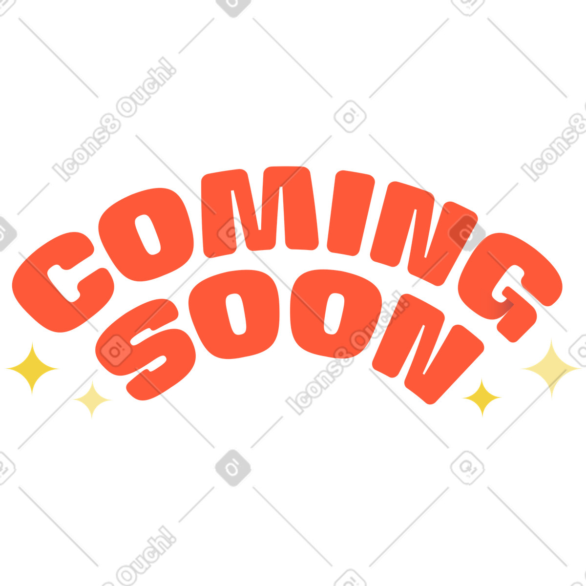 Lettering coming soon text illustration in Beam style download in PNG, SVG