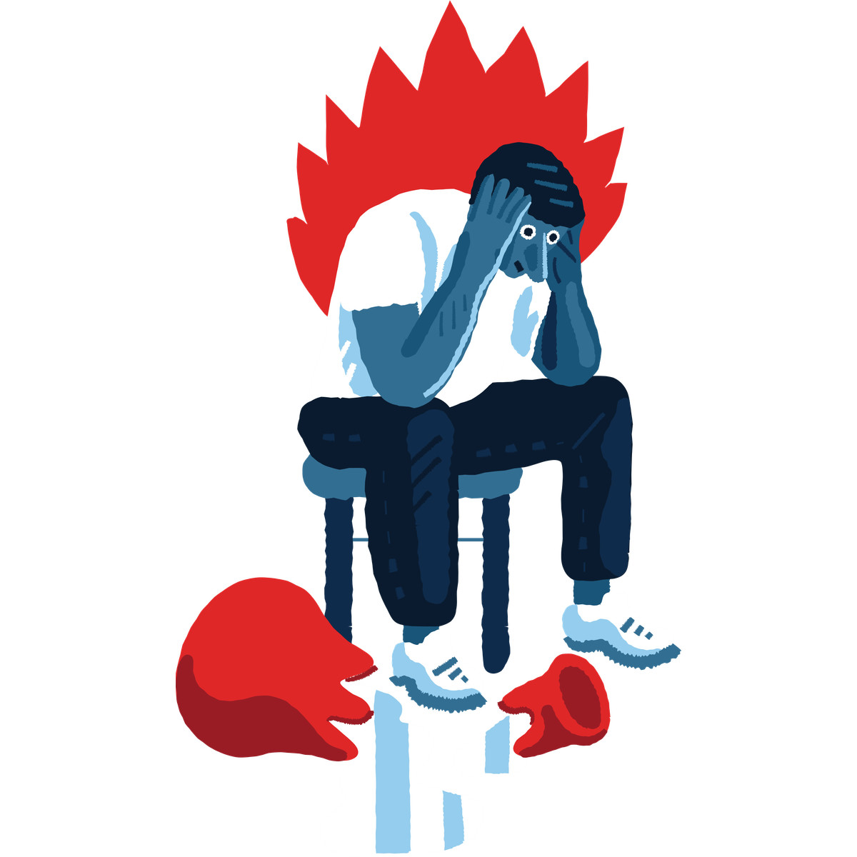 下载 Cherry 风格的 Overreaction to a broken vase, Fatal error or failure 插画，支持 PNG、SVG 格式