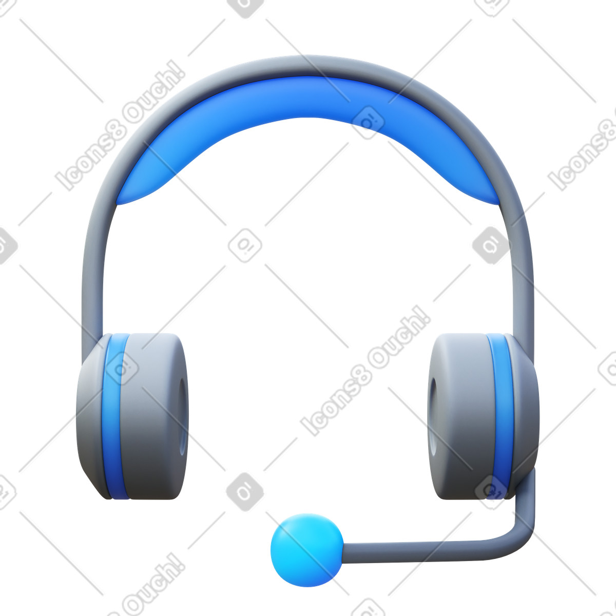 下载 3D Fluency 风格的 Headset 动画插图，支持 GIF、Lottie （JSON）、AE 格式
