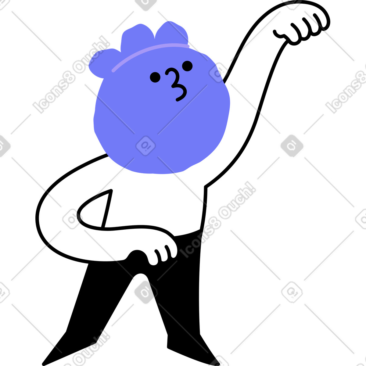 Character throwing something illustration in Giggle style download in PNG, SVG