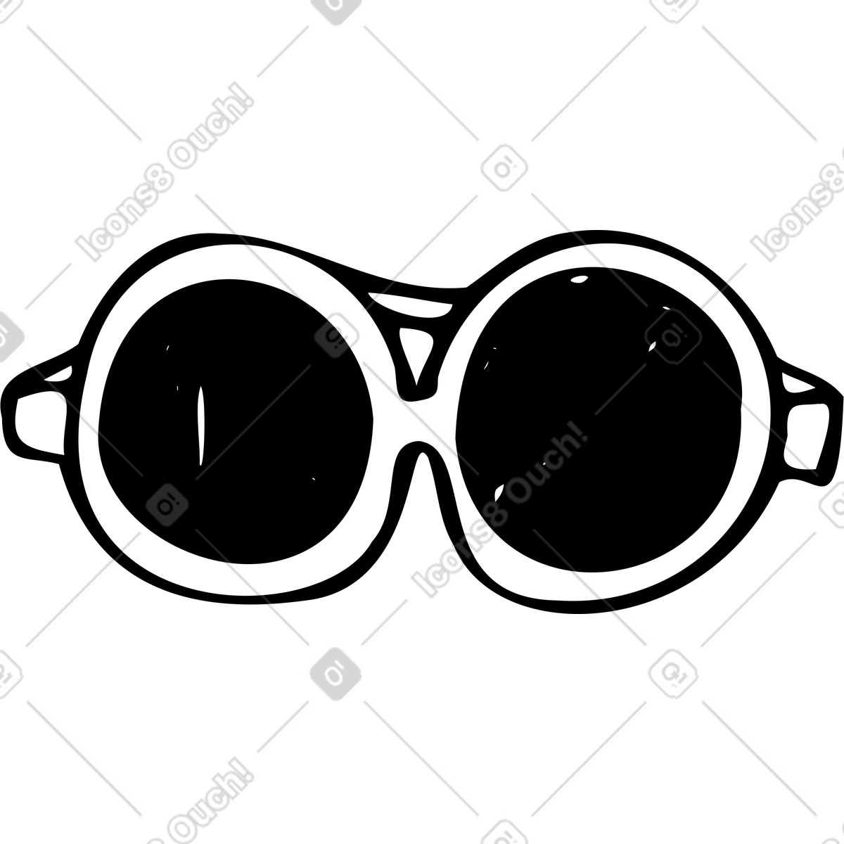 Illustration Lunettes de soleil rondes dans le style Marks à télécharger aux formats PNG, SVG