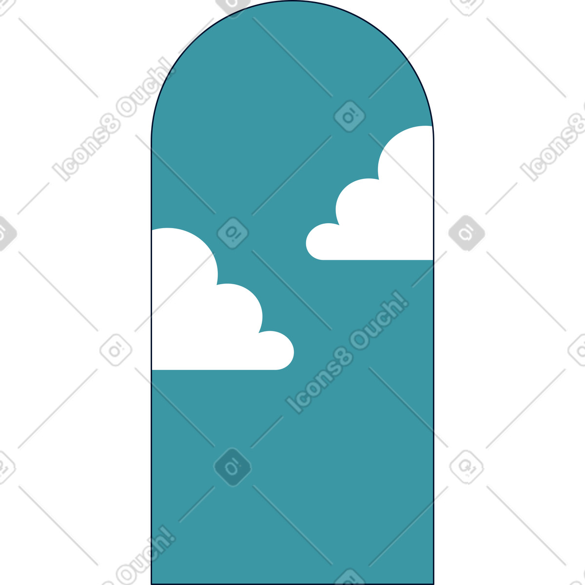 Teal スタイルの 雲の背景 のイラストをPNG、SVG形式でダウンロード