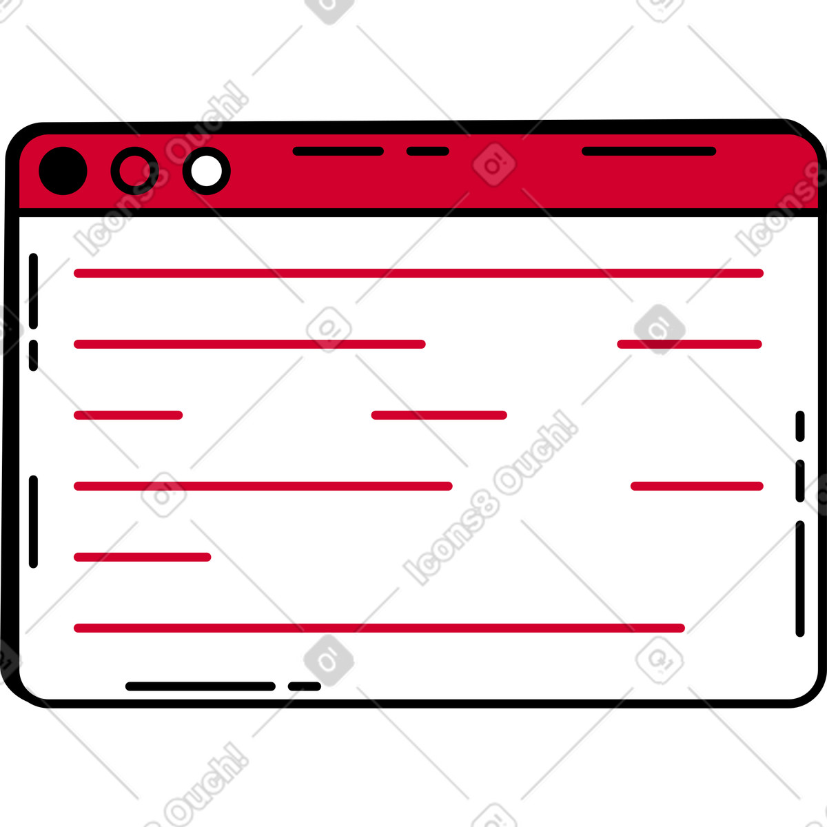 Browser mit text-Illustration im Ruby-Stil als Download in PNG, SVG
