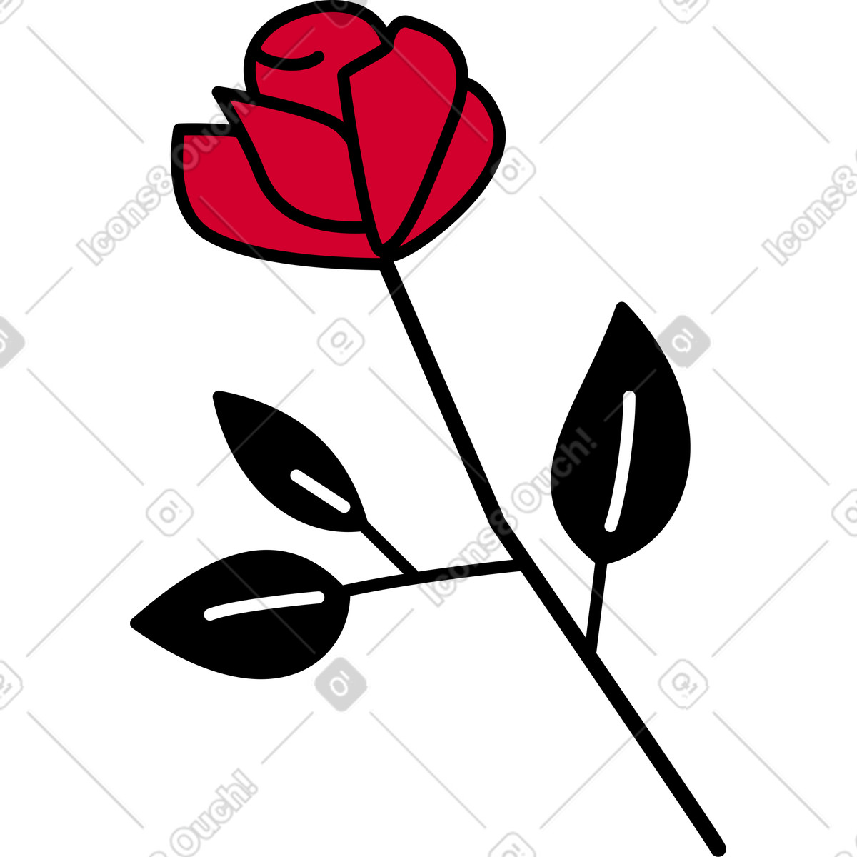 Rose-Illustration im Ruby-Stil als Download in PNG, SVG