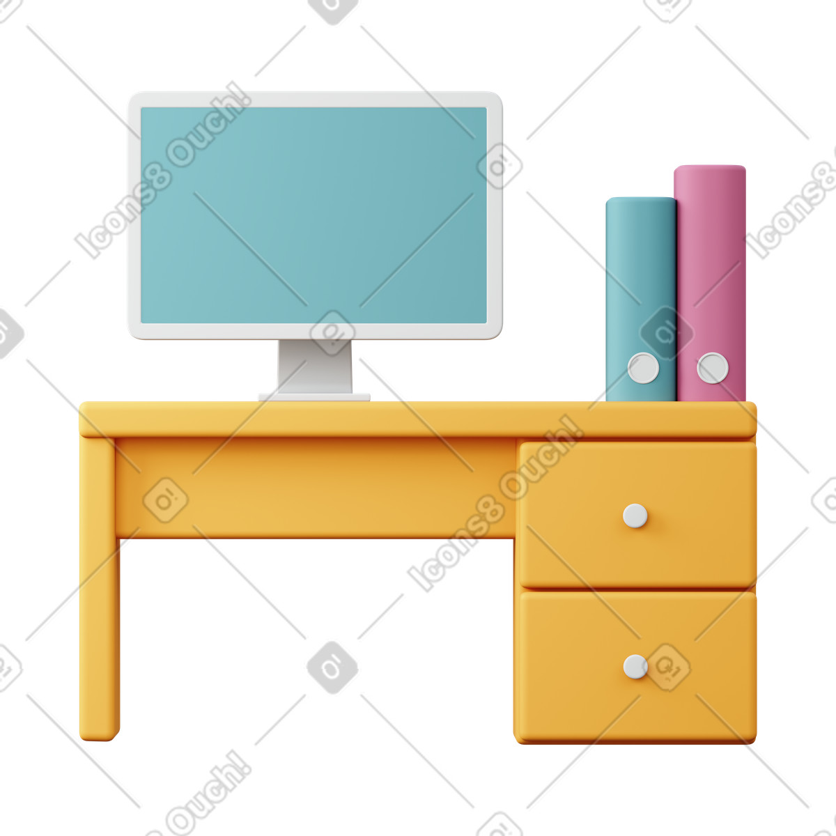 Office illustrazione in stile 3D Sugary scarica in PNG, SVG