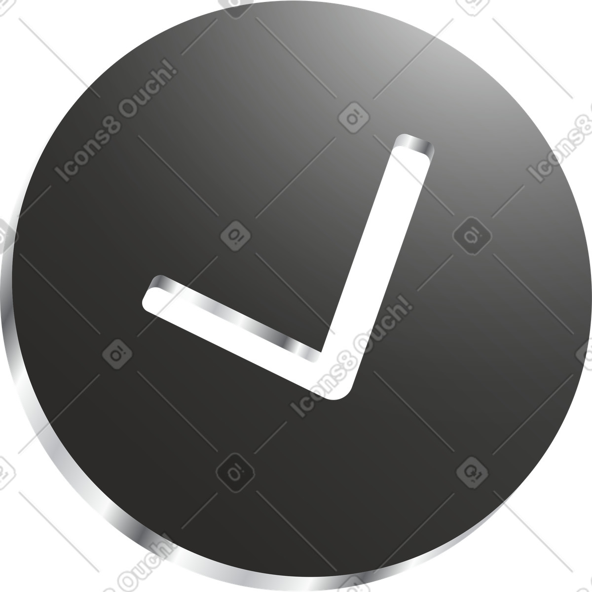 Check mark in black circle icon illustration Token style download PNG, SVG