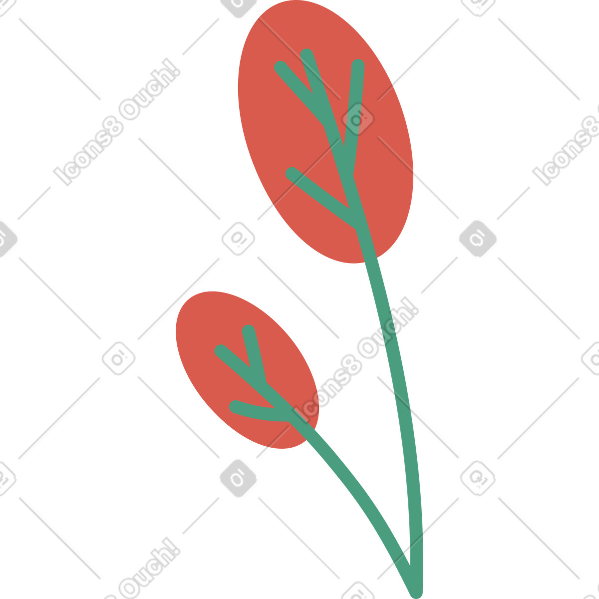 Ilustración Flor en estilo Macaroni a descargar en PNG y SVG