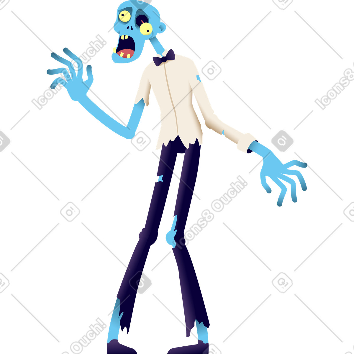 Ilustração de Zumbi em no estilo Halloween Party para baixar em PNG, SVG