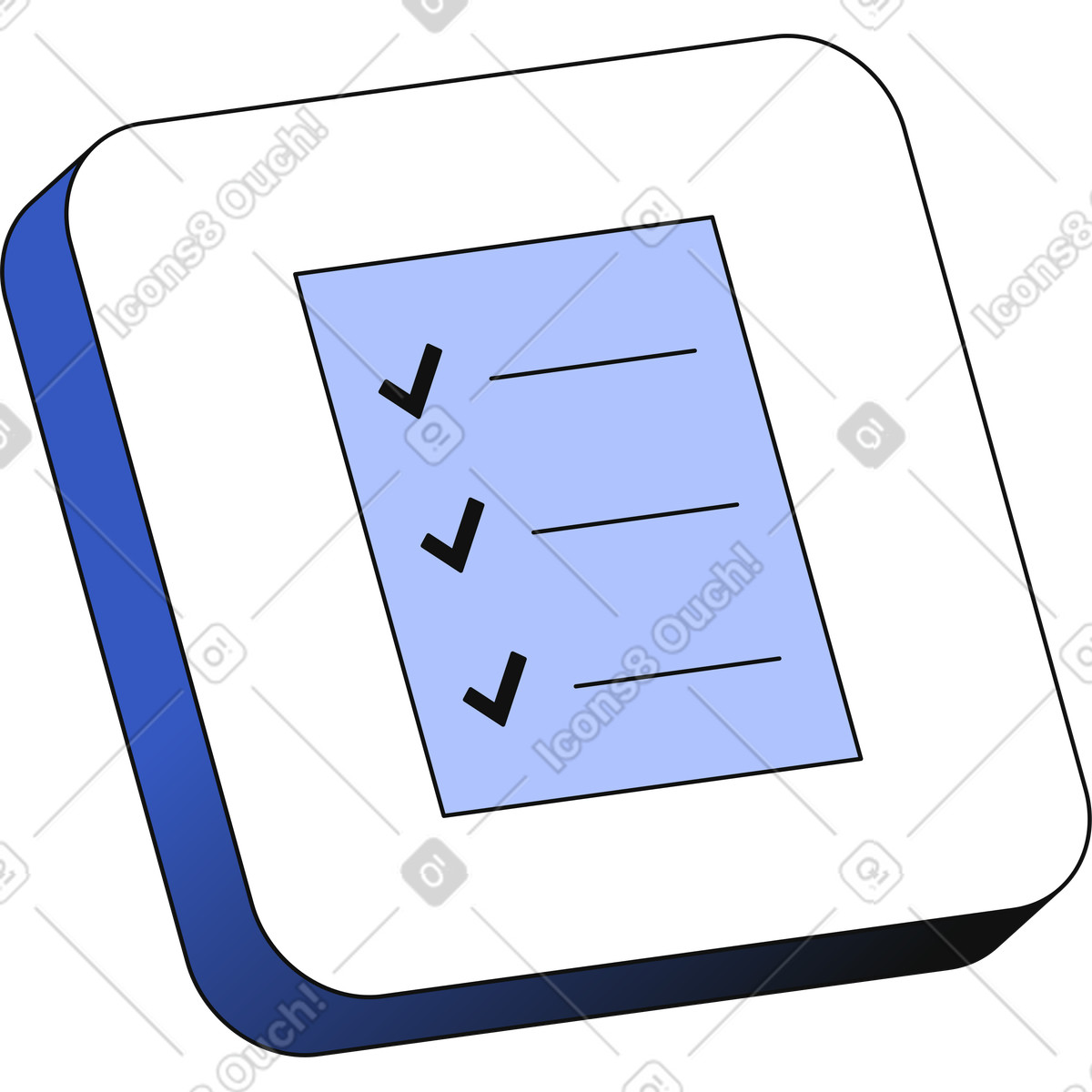 Checklist icon illustration in Techny style download in PNG, SVG
