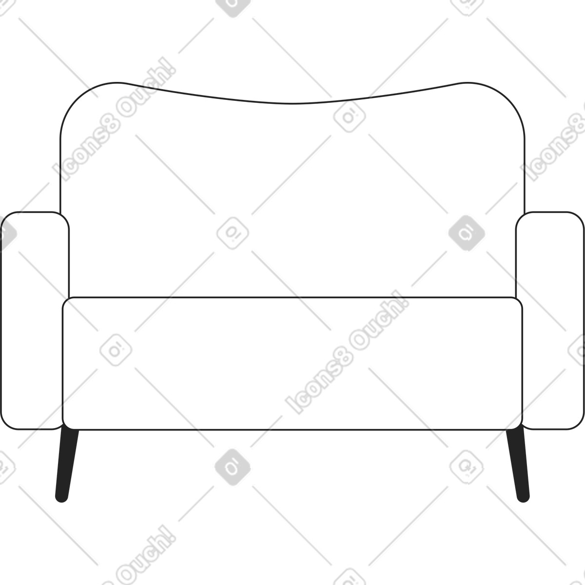 Sofa illustration in Sammy Line style download in PNG, SVG