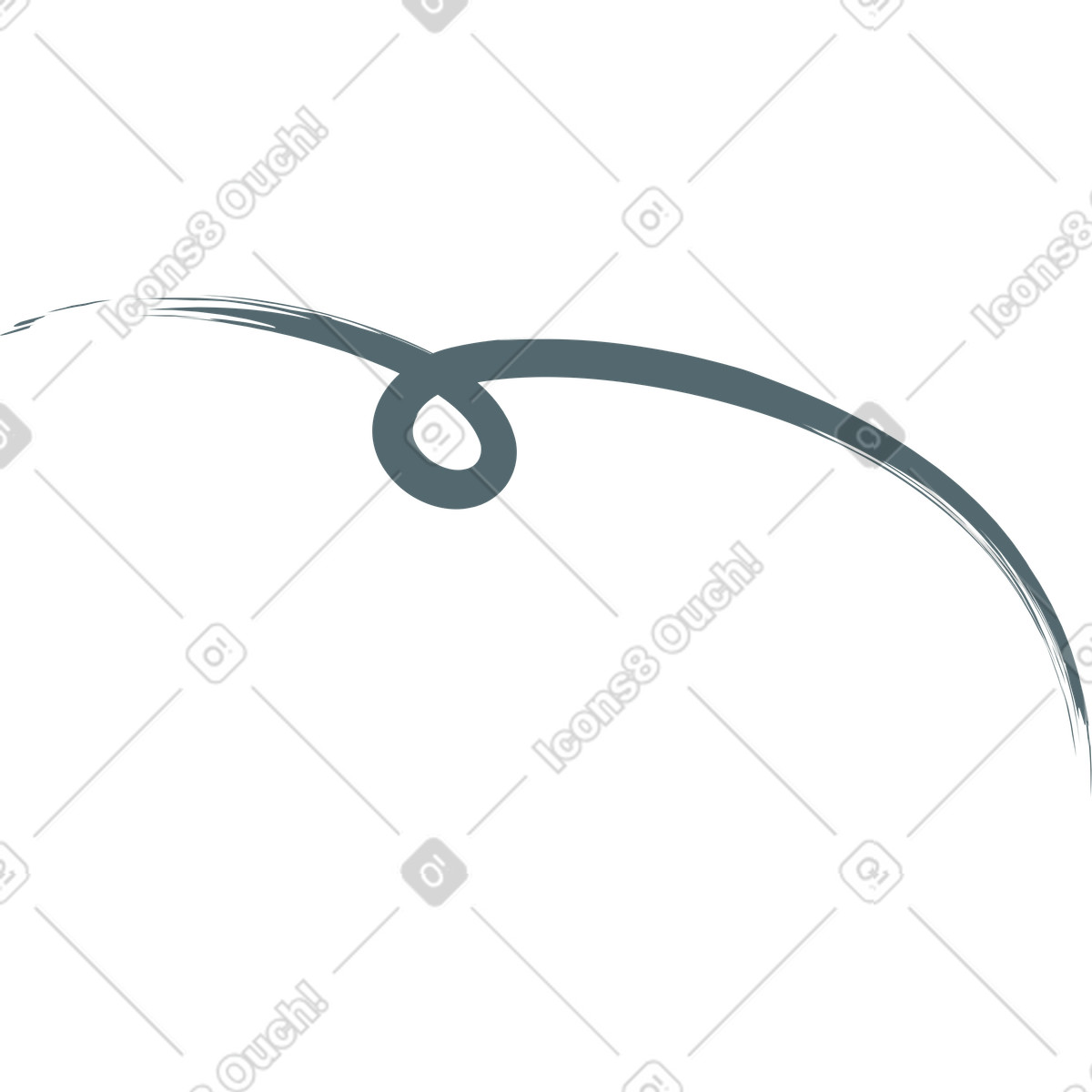 Freehand curved line illustration in Grain style download in PNG, SVG