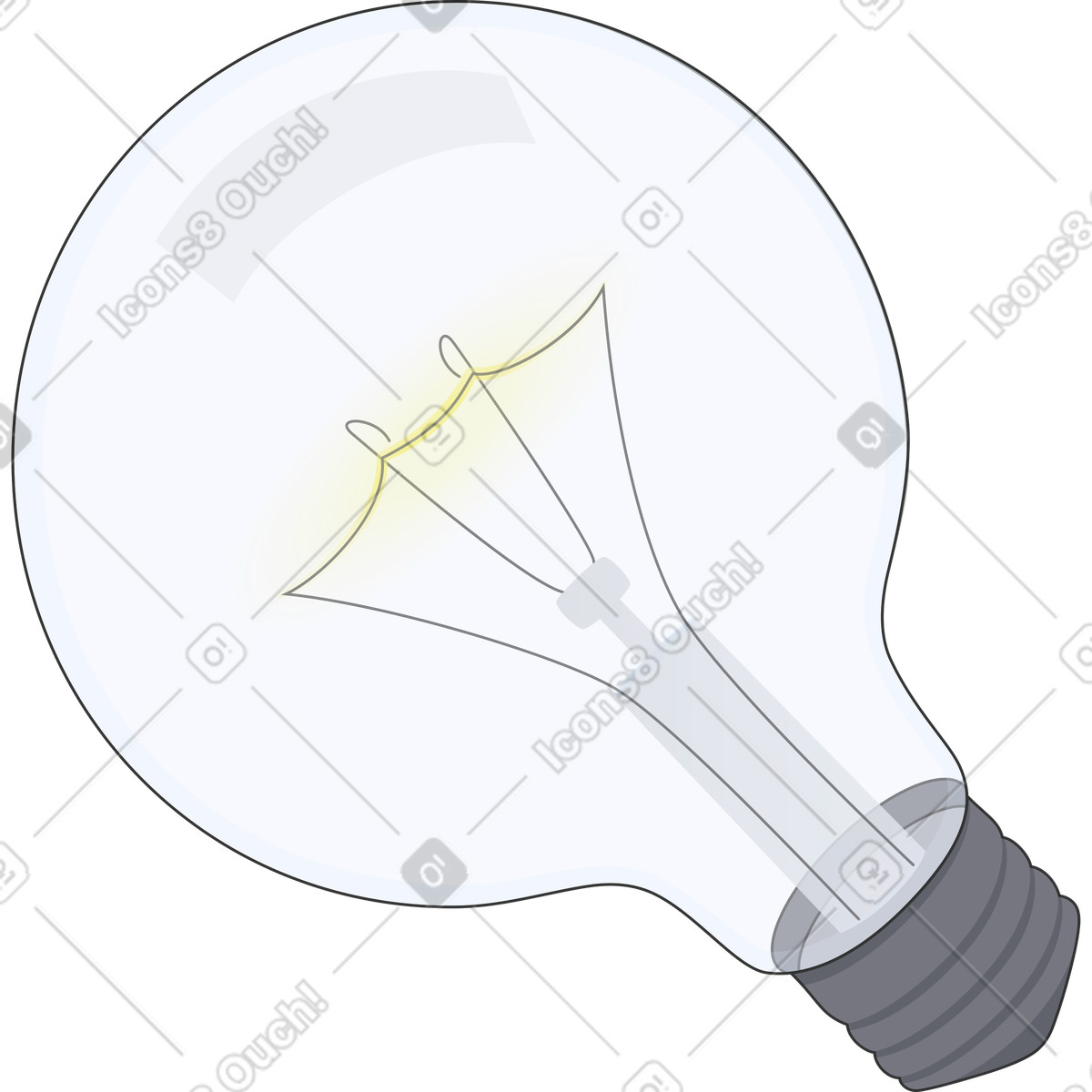 Die glühbirne-Illustration im Kit-Stil als Download in PNG, SVG