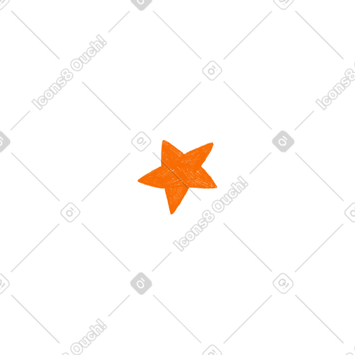 Illustration Étoile orange dans le style Biro à télécharger aux formats PNG, SVG