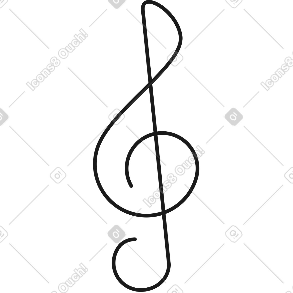 Violinschlüssel-Illustration im Taxi-Stil als Download in PNG, SVG