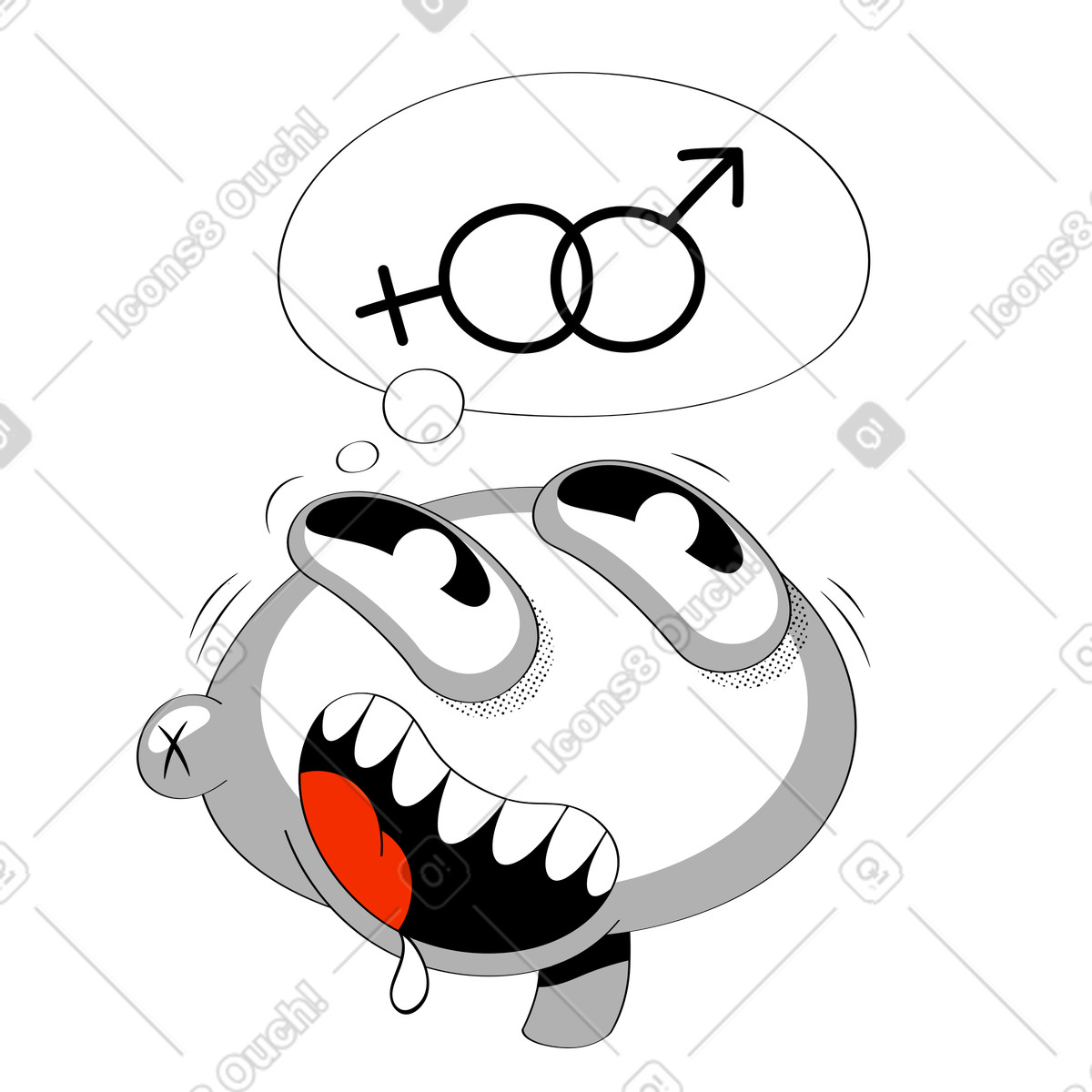 Mann träumt von einer beziehung-Illustration im Looney-Stil als Download in PNG, SVG