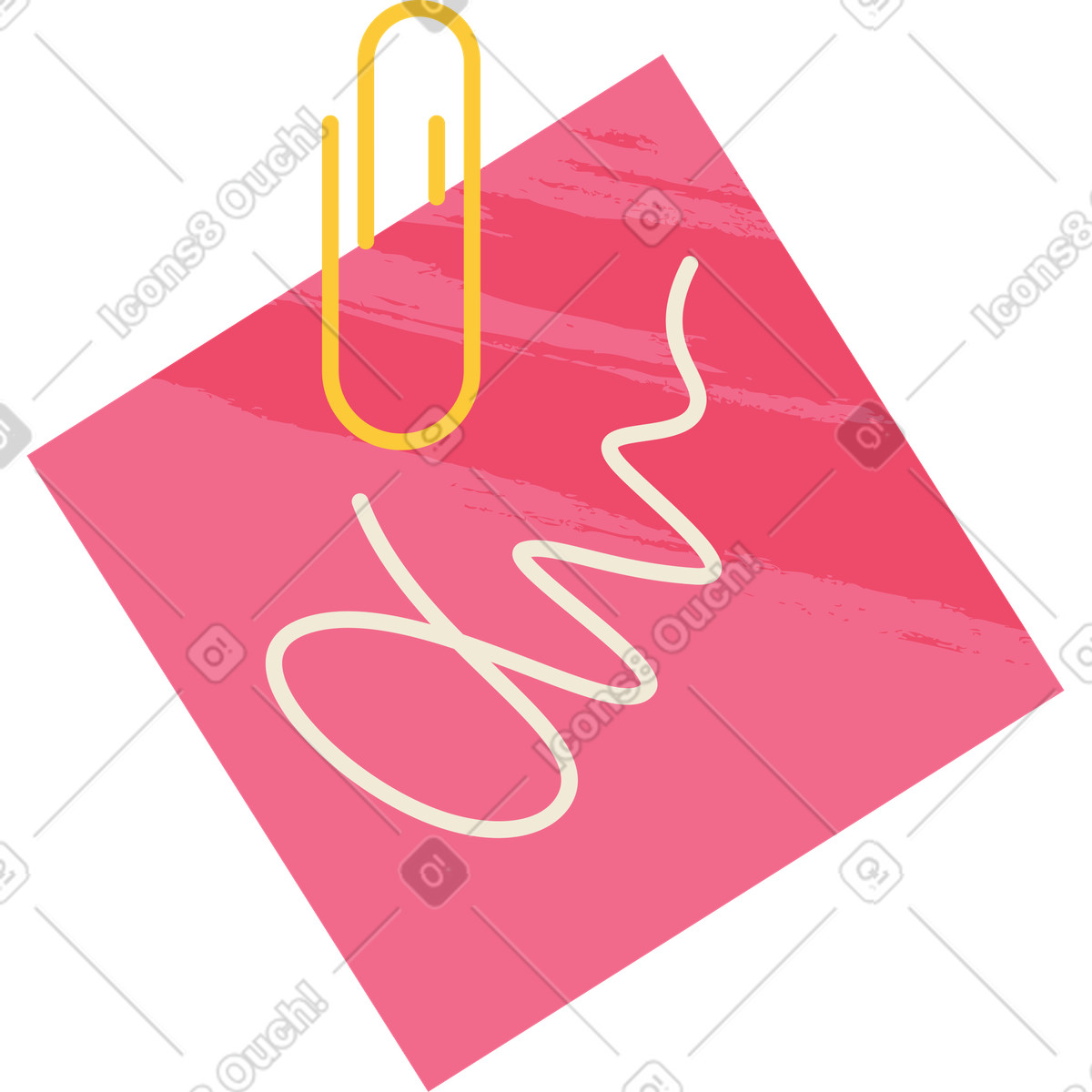下载 Juicy 风格的 带有文字和回形针的贴纸 插画，支持 PNG、SVG 格式