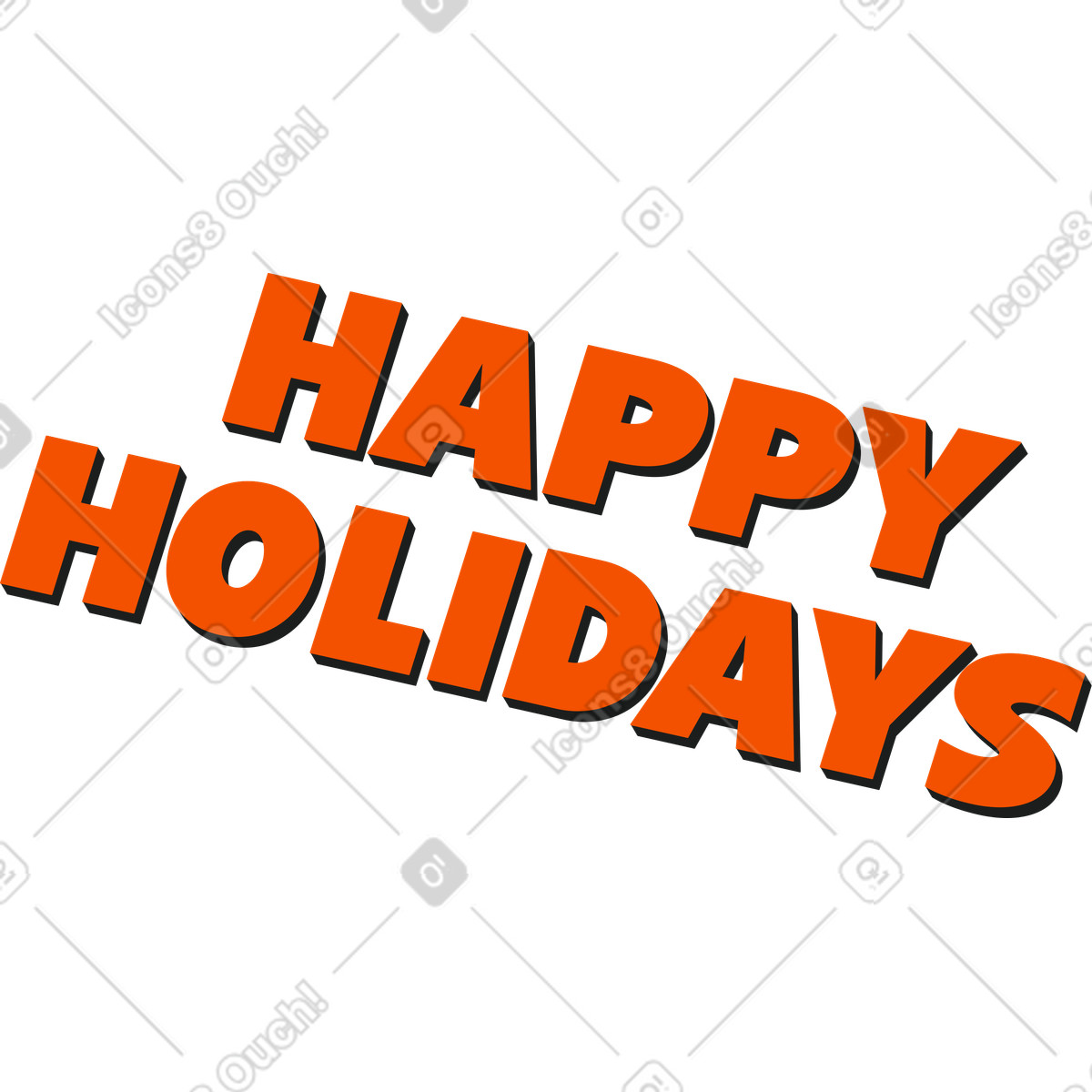 Illustration Lettrage texte joyeuses fêtes dans le style Strict à télécharger aux formats PNG, SVG
