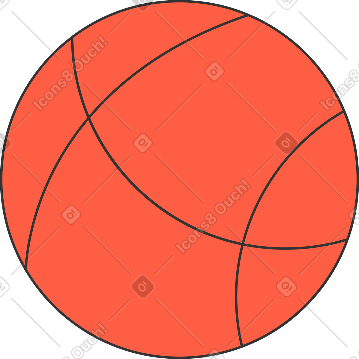Kleiner basketball-Illustration im Kit-Stil als Download in PNG, SVG