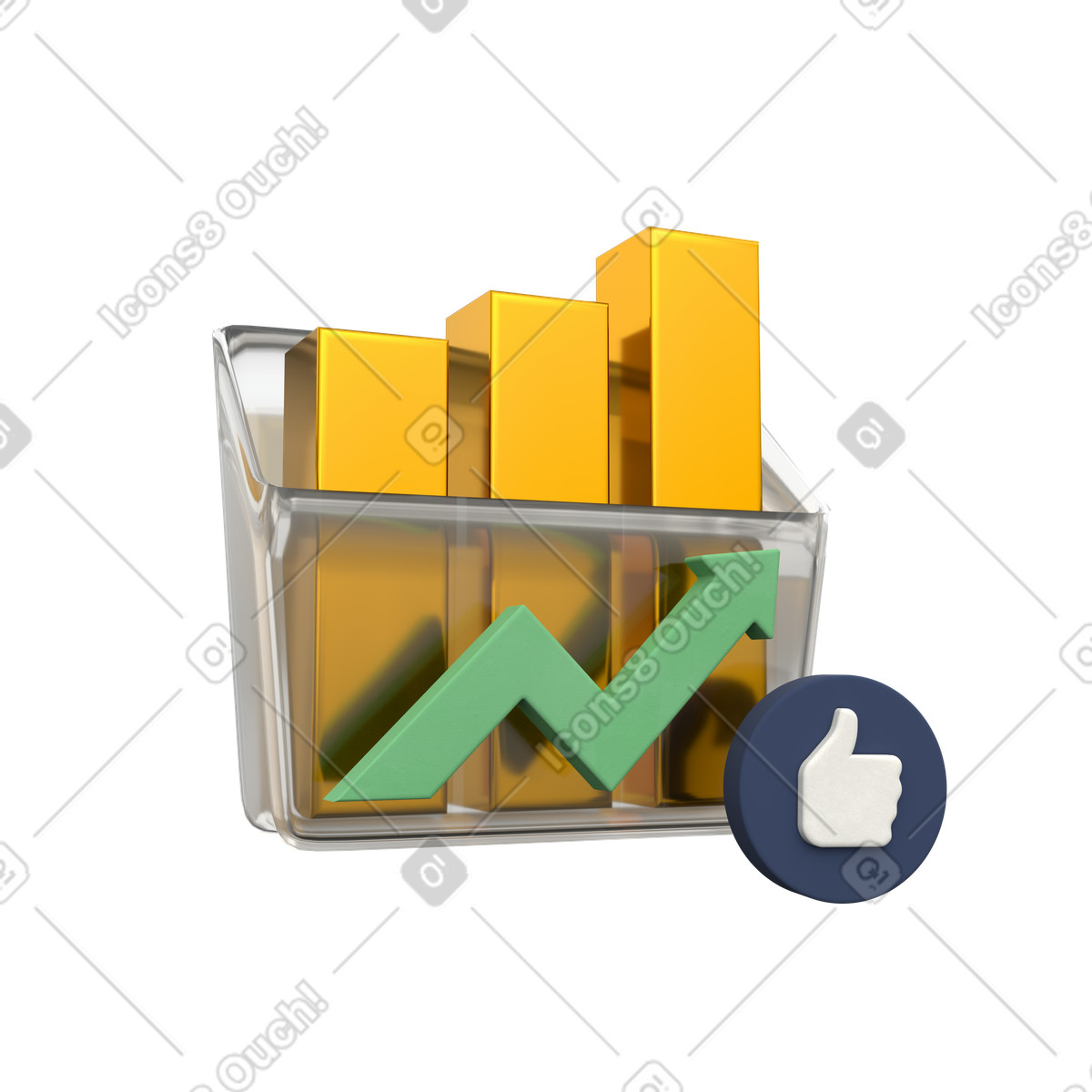 Analisi delle performance aziendali, dei ricavi e del mercato, monitoraggio dashboard kpi illustrazione in stile 3D Grid scarica in PNG, SVG
